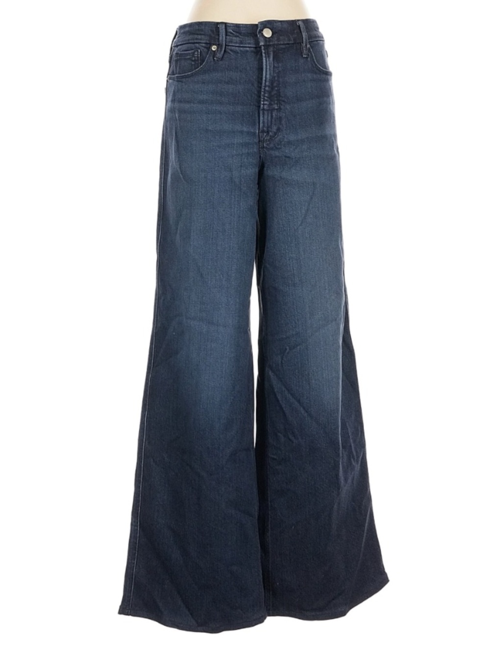 Good American Dark Indigo Wide Leg Jeans